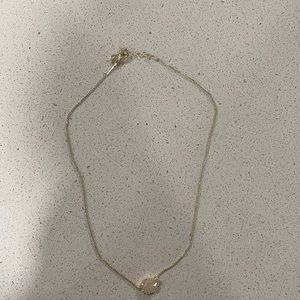 Kendra Scott Tess Rose Quartz necklace Gold- worn once